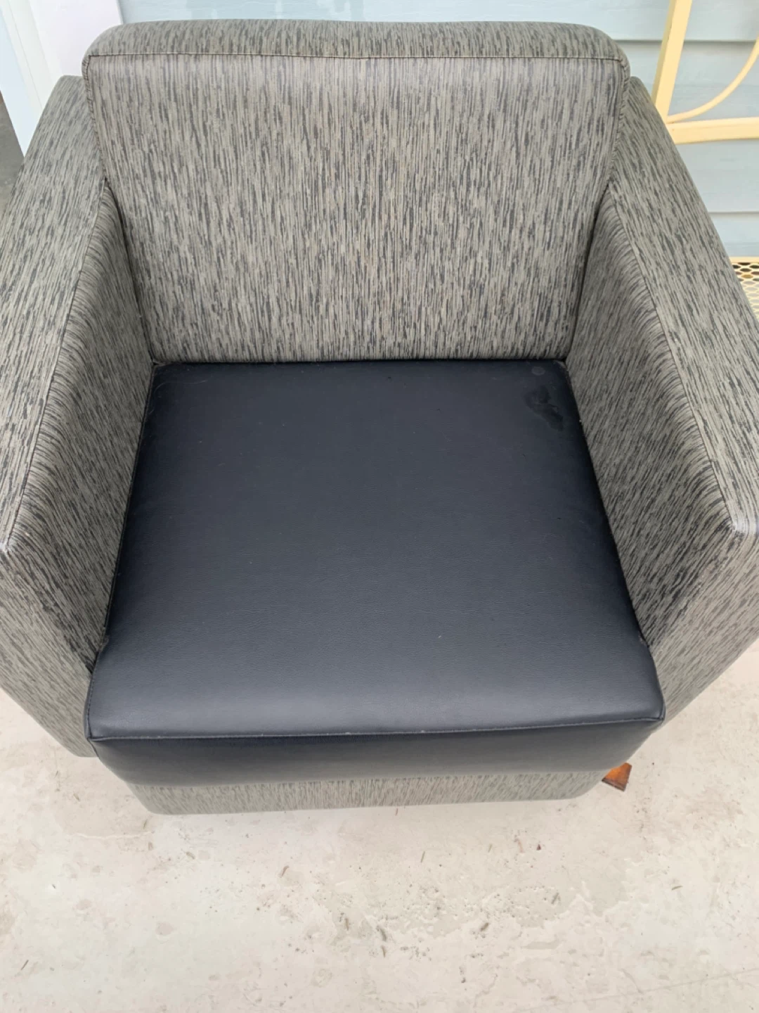 Grey Armchair with Black Seat