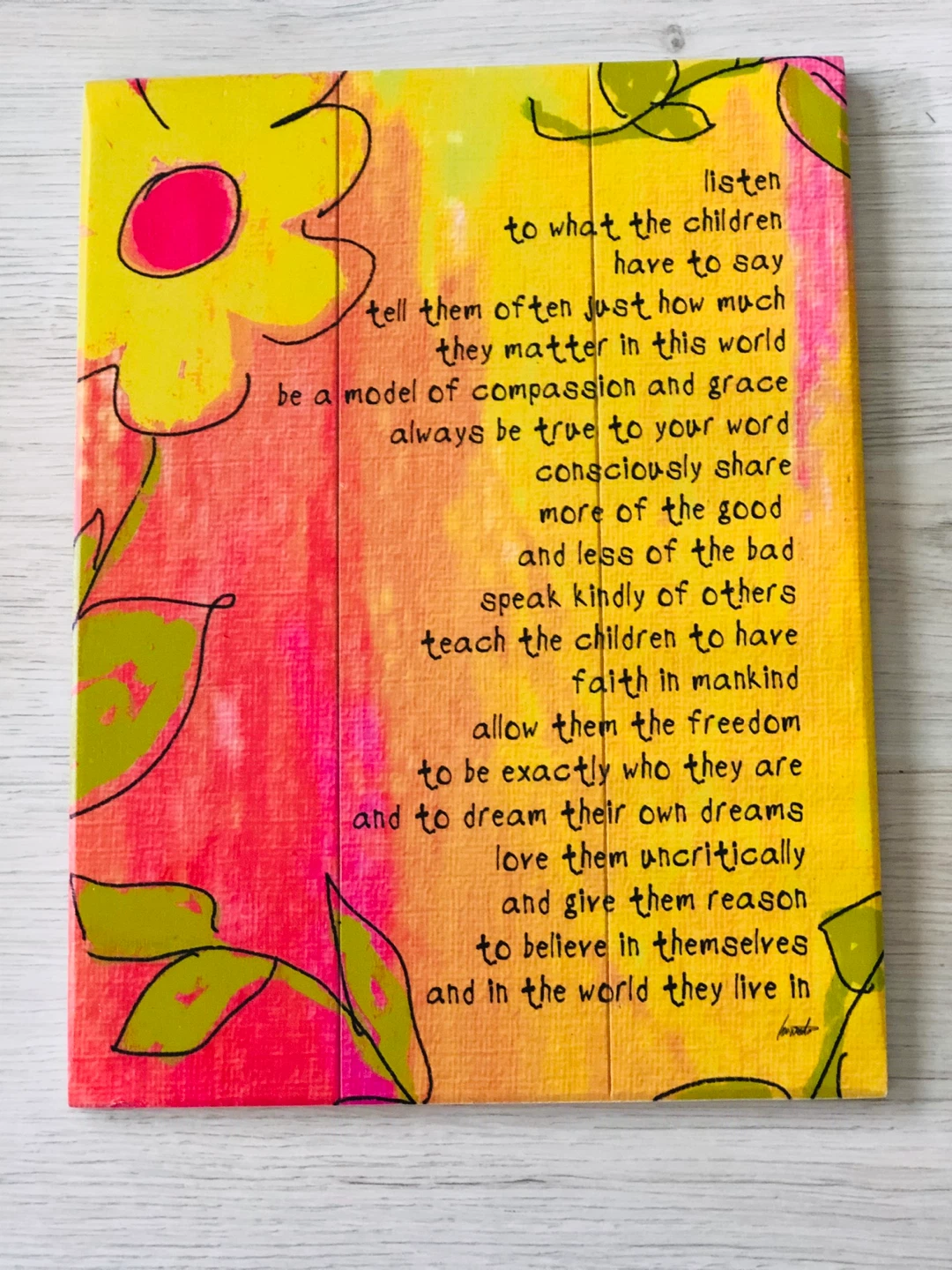 Inspirational Wall Art with Poem