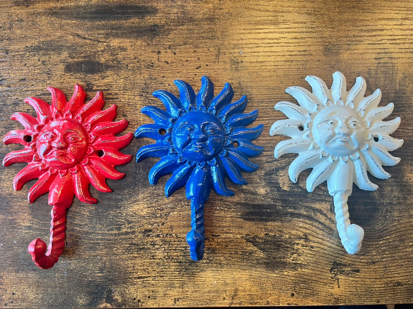 Distressed Multi Colored Wall / Coat Hooks