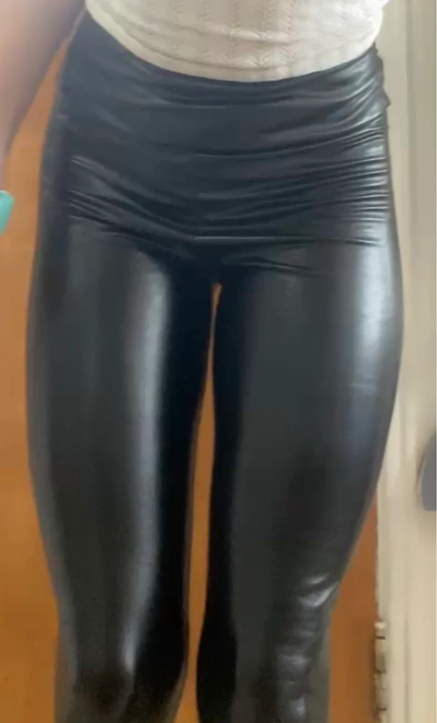 Black Faux Leather Leggings - Size S - photo 3