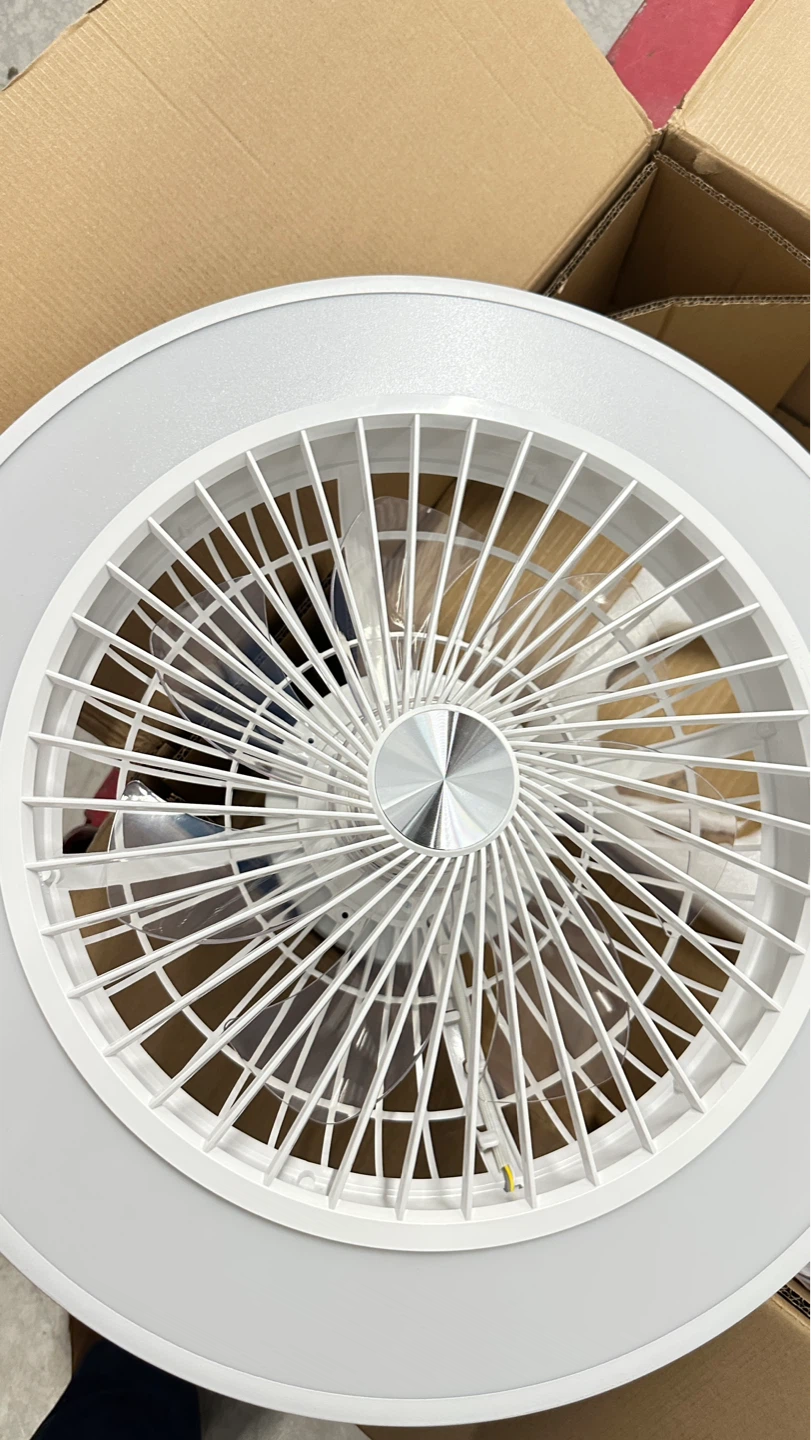 White Flush Mount Ceiling Fan with Light and Remote Control - photo 2