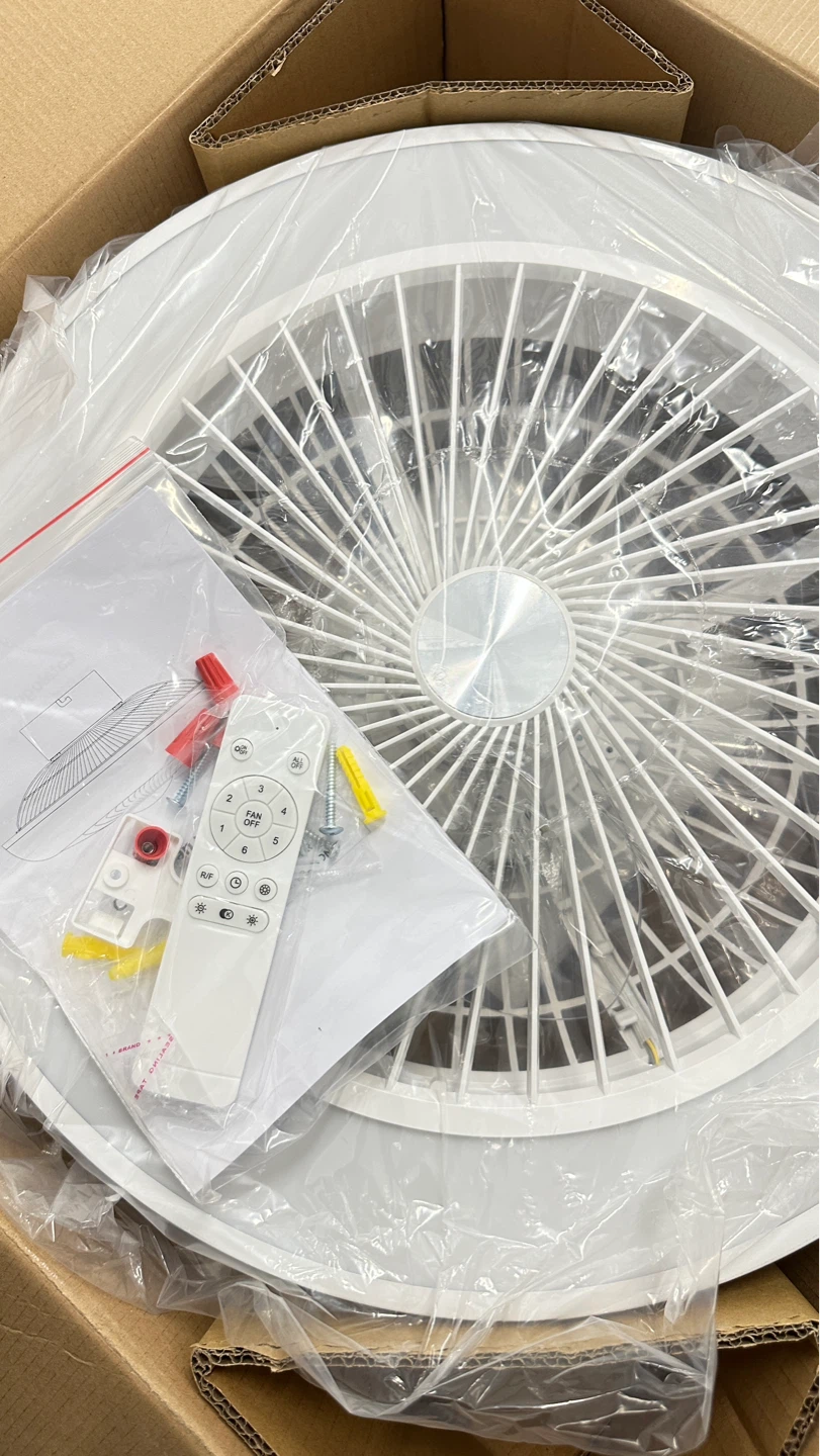 White Flush Mount Ceiling Fan with Light and Remote Control - photo 5