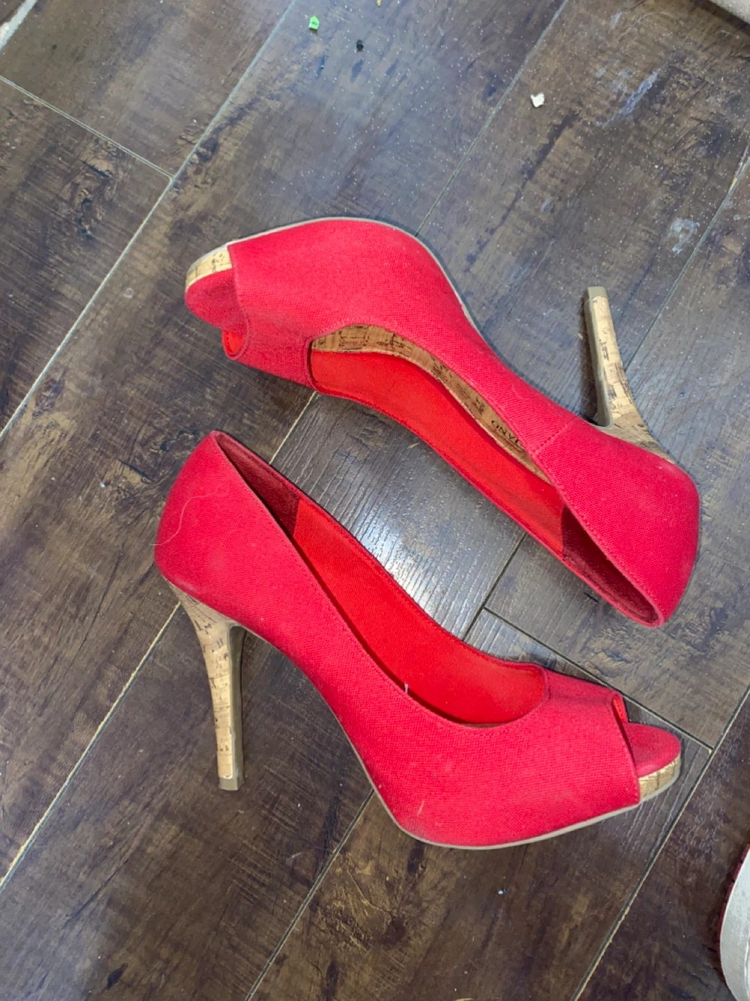 Christian Siriano Red Peep-Toe Heels - photo 3