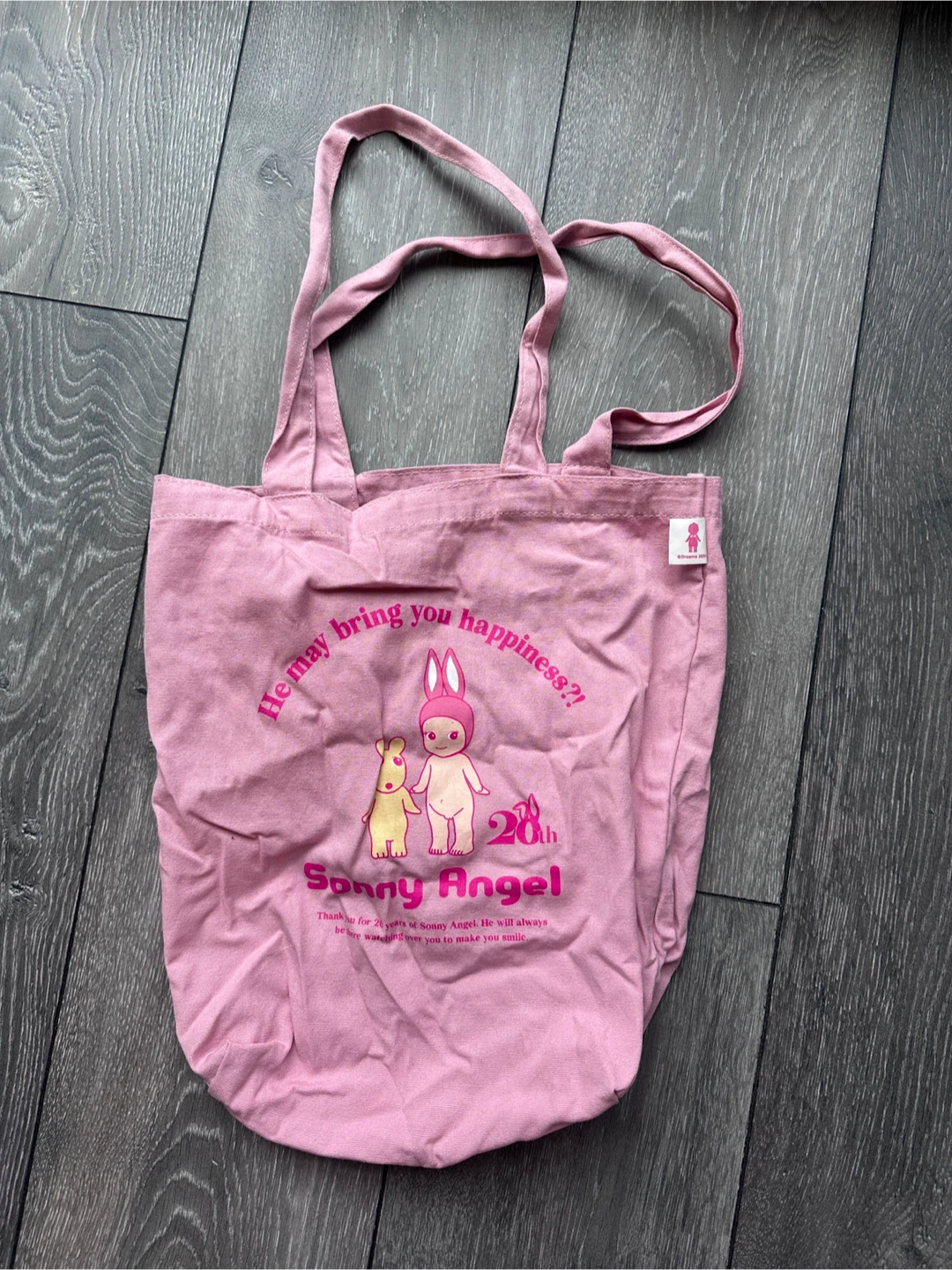 *SLIGHTLY SHRUNK* Sonny Angel 20th Anniversary Pink Tote Bag