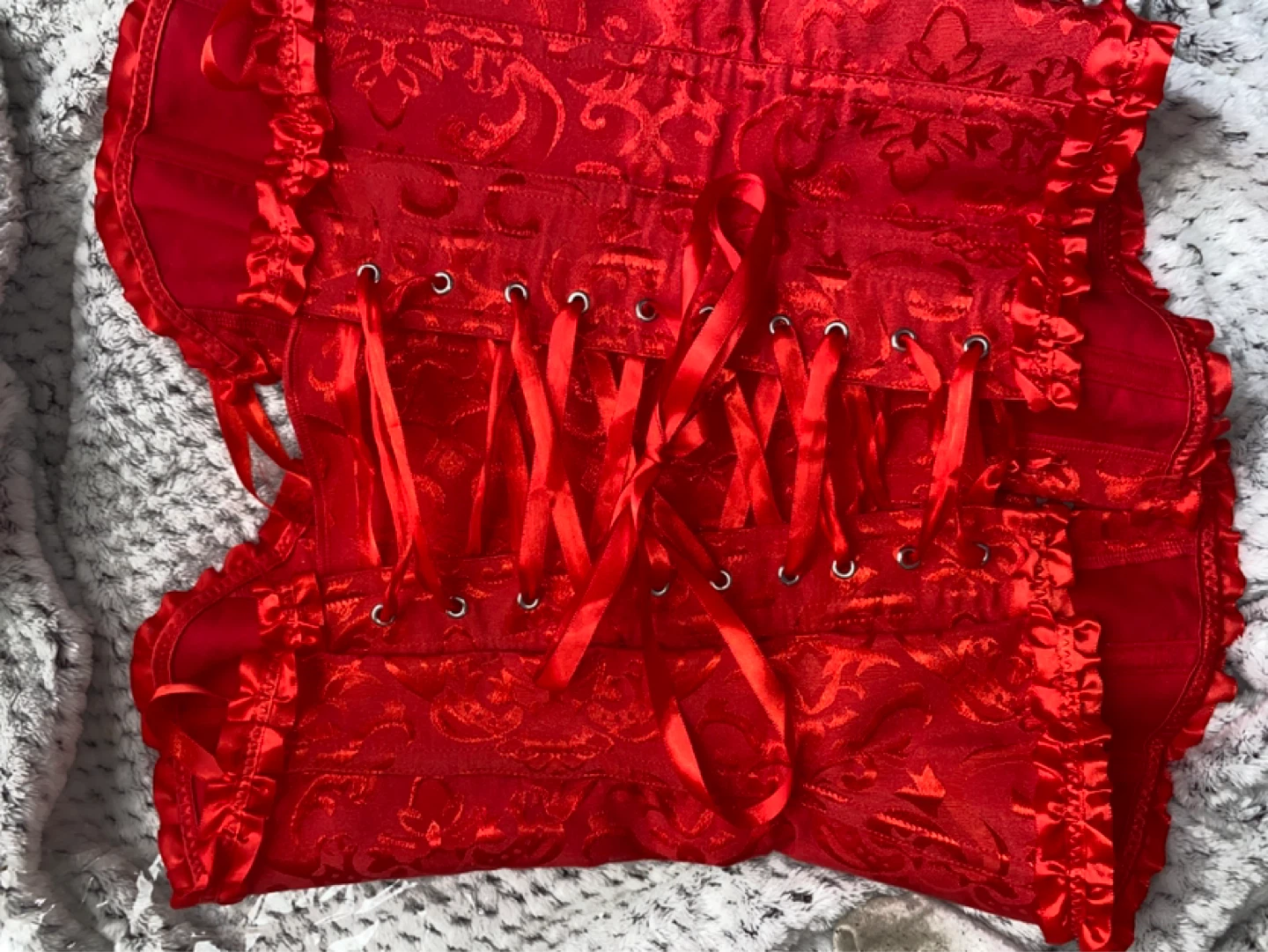 Red Corset with Ribbon Lacing - photo 4
