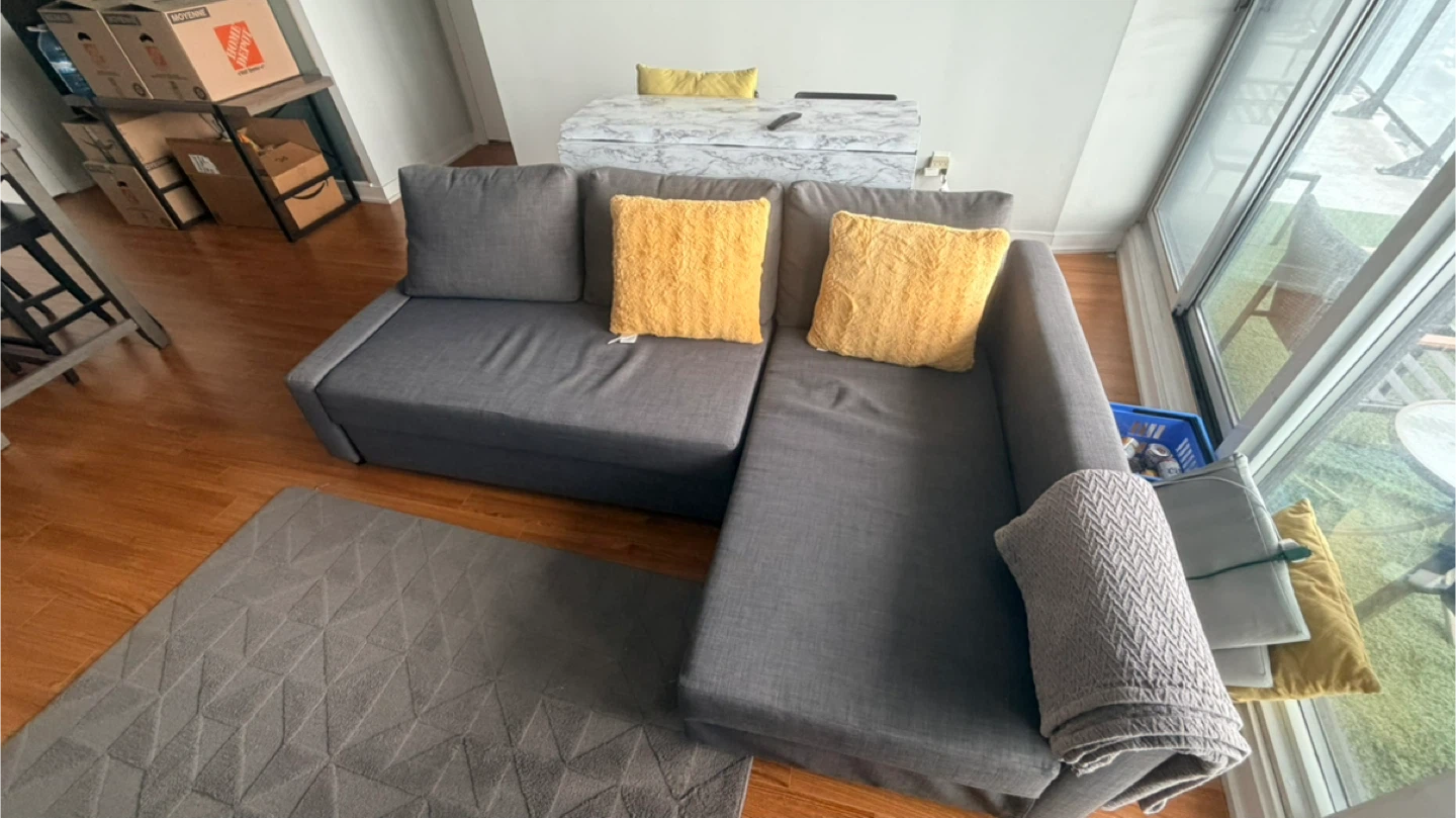 Move out sale - Grey Sectional Sofa with Storage Chaise