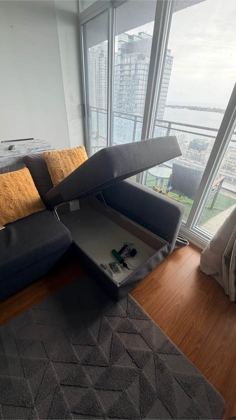 Move out sale - Grey Sectional Sofa with Storage Chaise - photo 2