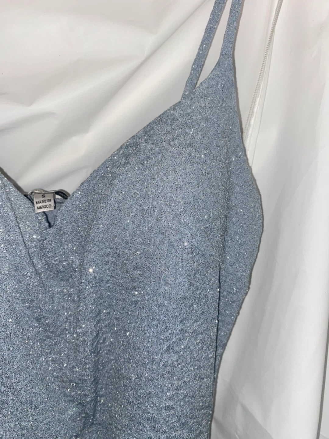 Sparkly Blue Ruched Bodycon Dress - photo 3