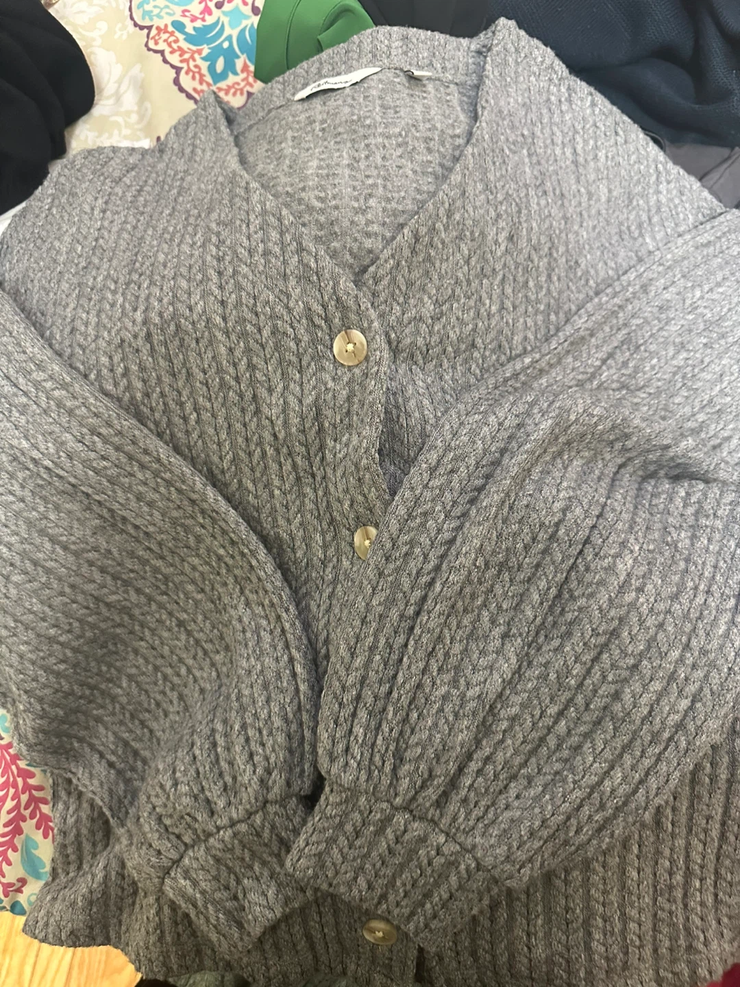 Grey Ribbed Cardigan