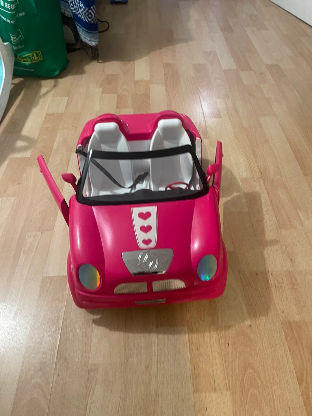 Pink Convertible Toy Car for Dolls