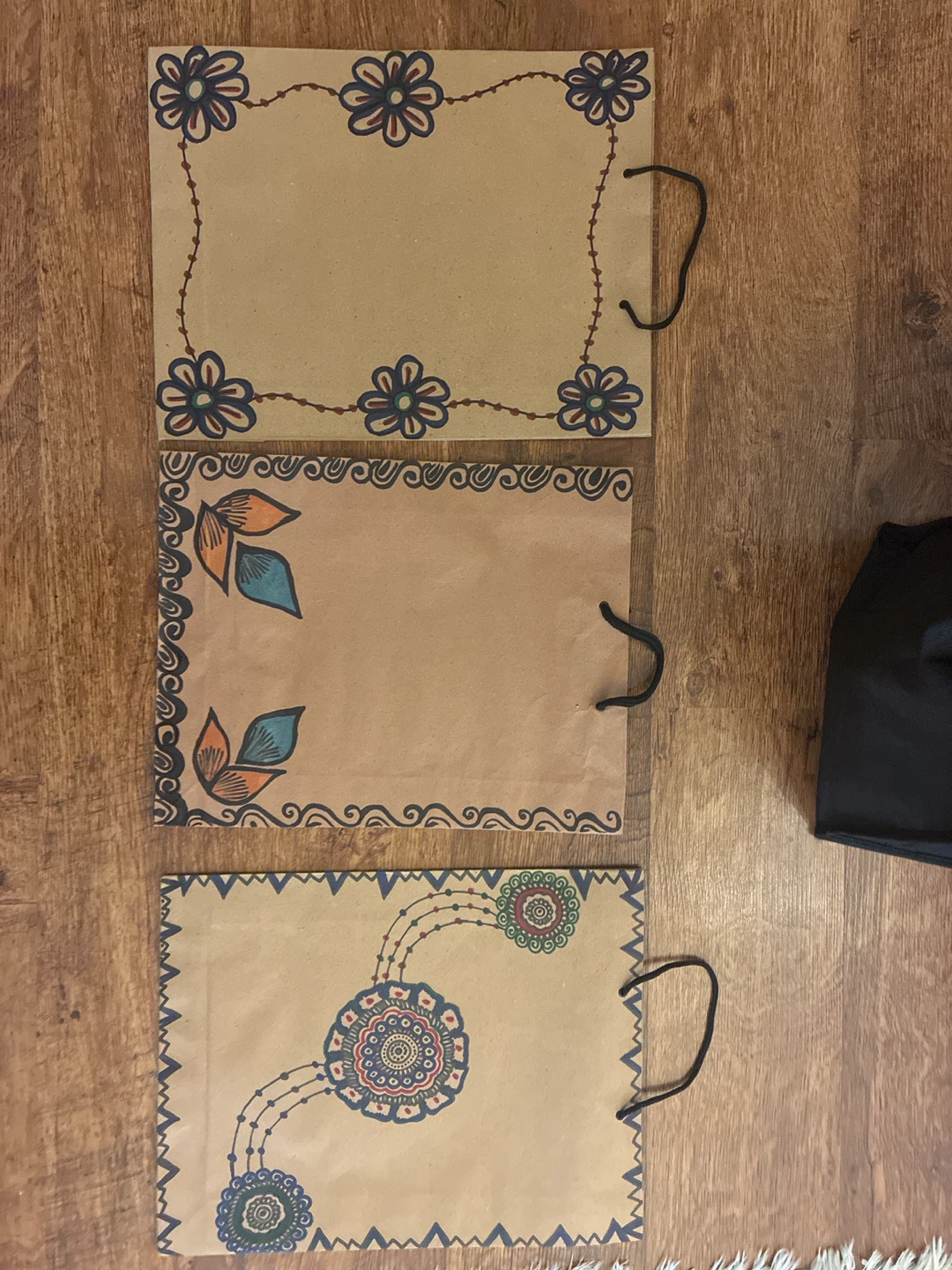 Hand-decorated Kraft Paper Gift Bags