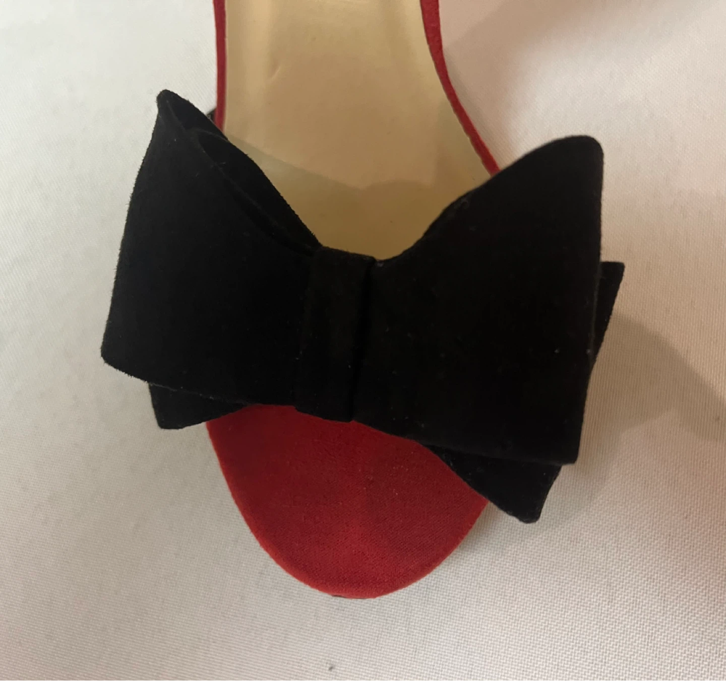 8 - Wild Diva Lounge Black & Red Heels with Bow - photo 4