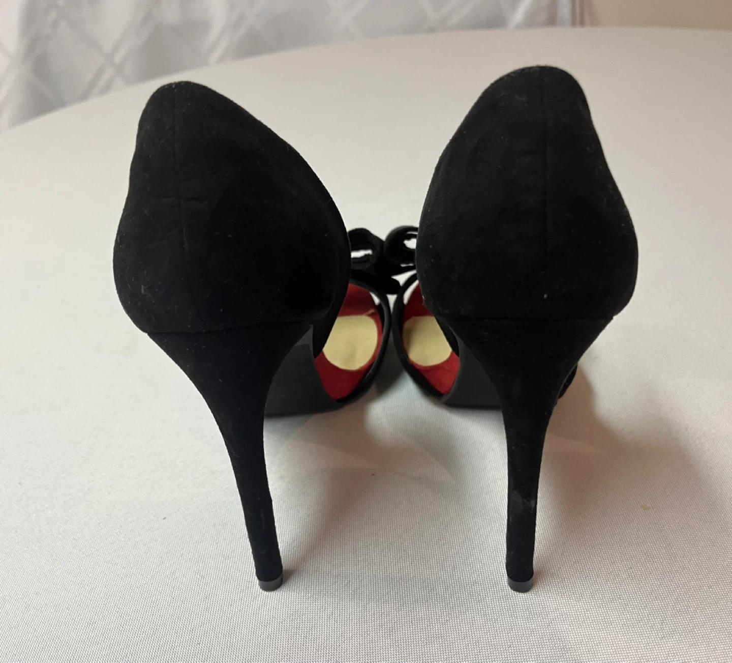 8 - Wild Diva Lounge Black & Red Heels with Bow - photo 5