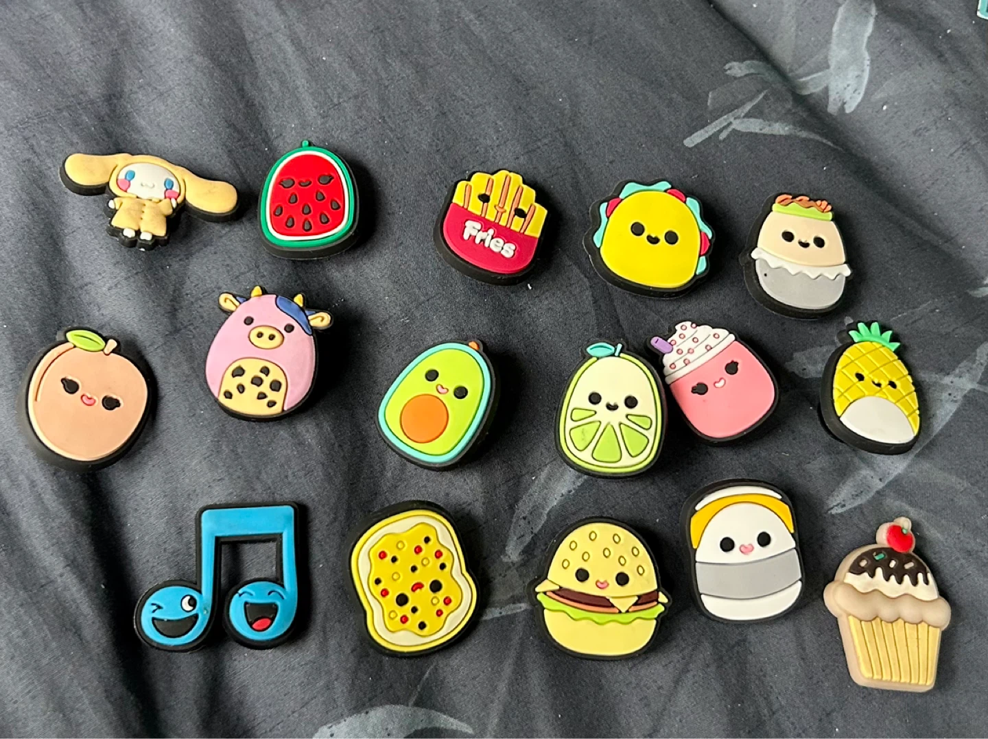Assorted Jibbitz Food and Character Shoe Charms