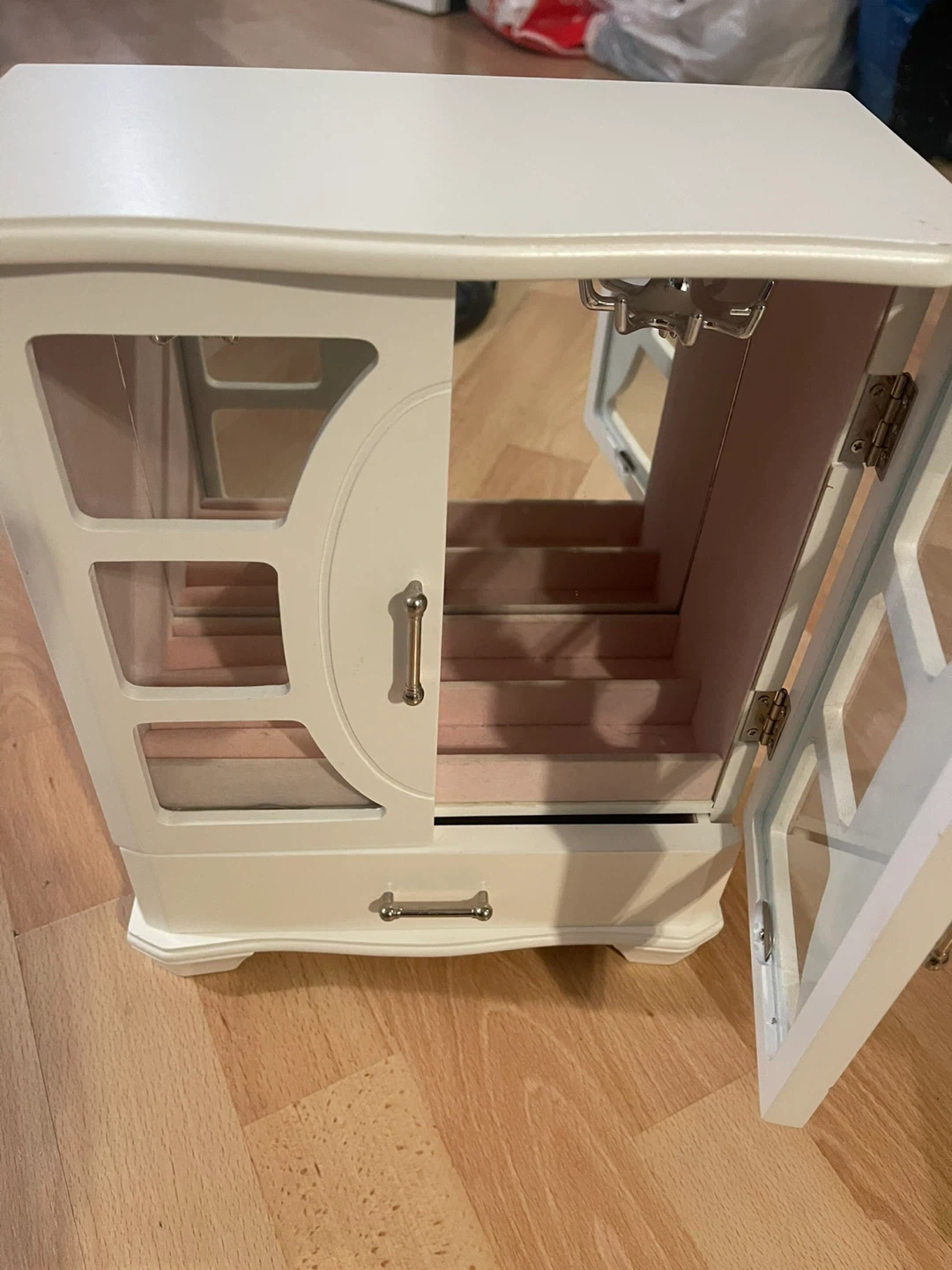 White Jewelry Box with Mirror and Drawer - photo 4