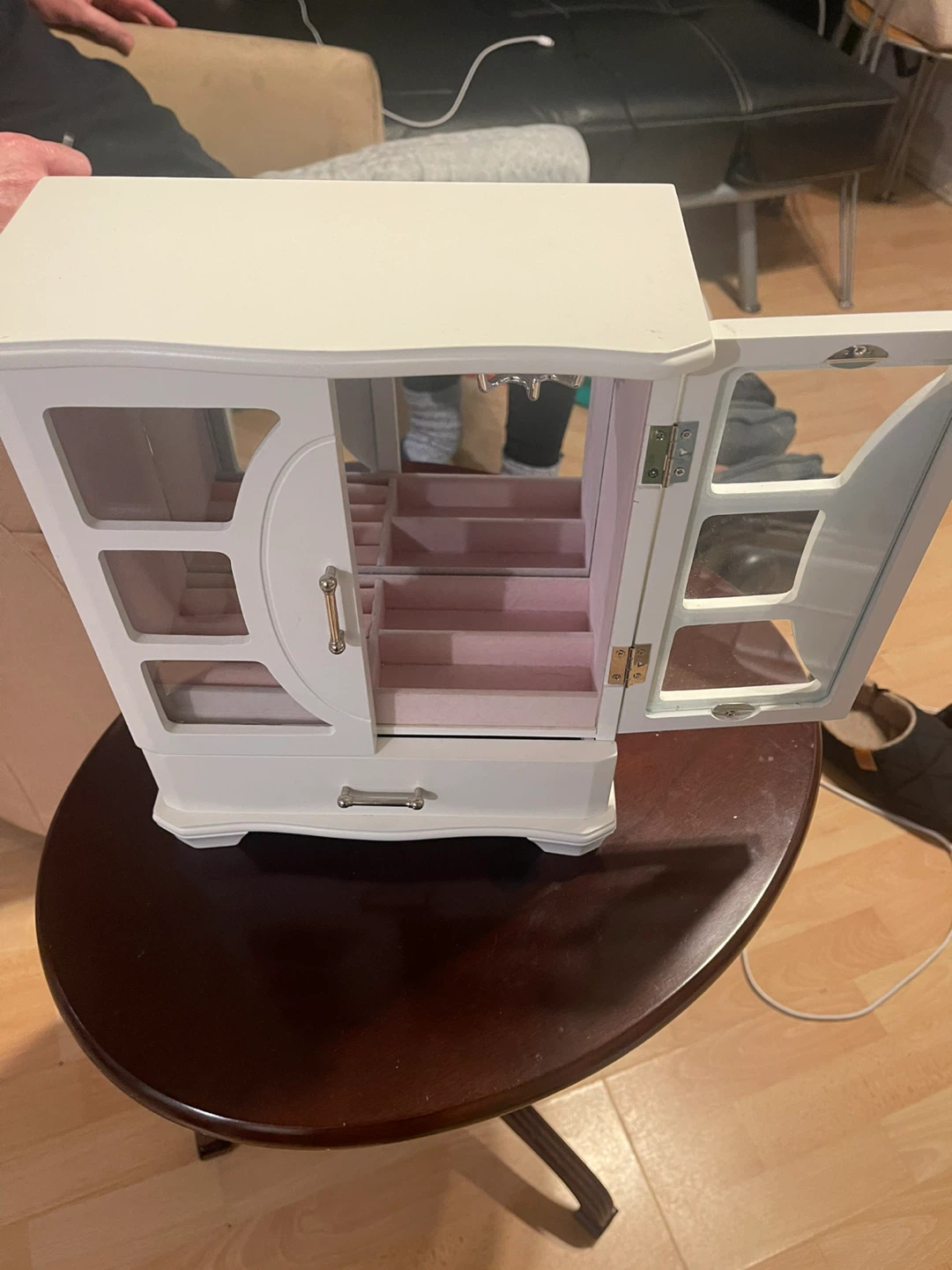 White Jewelry Box with Mirror and Drawer - photo 2