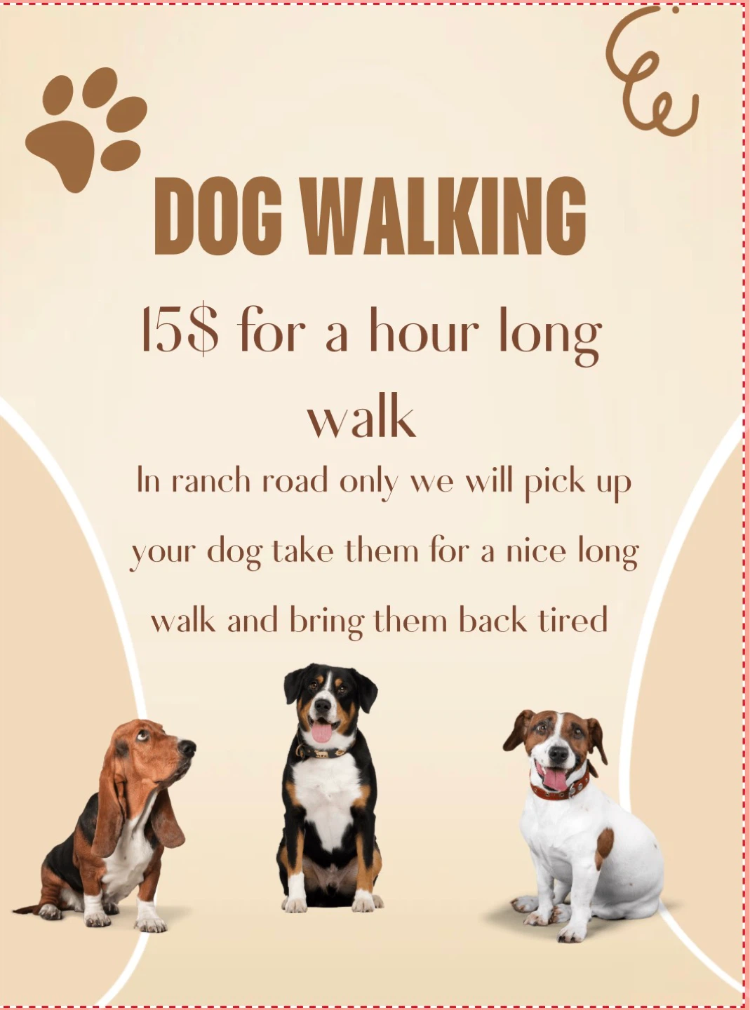 Dog Walking Service - $15 for an hour