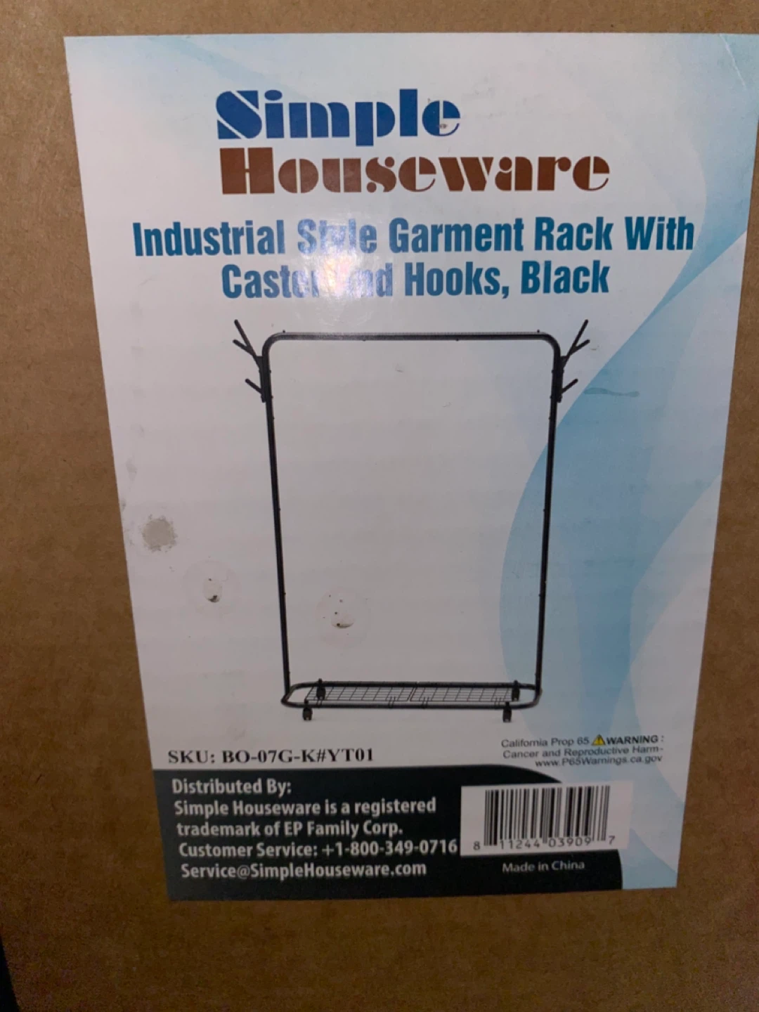 Simple Houseware Clothing Rack With Hooks and Shoe Rack