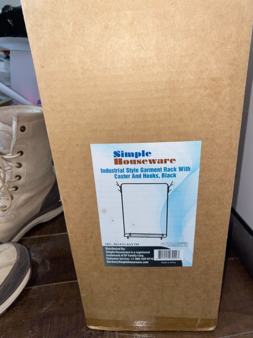 Simple Houseware Clothing Rack With Hooks and Shoe Rack - photo 2