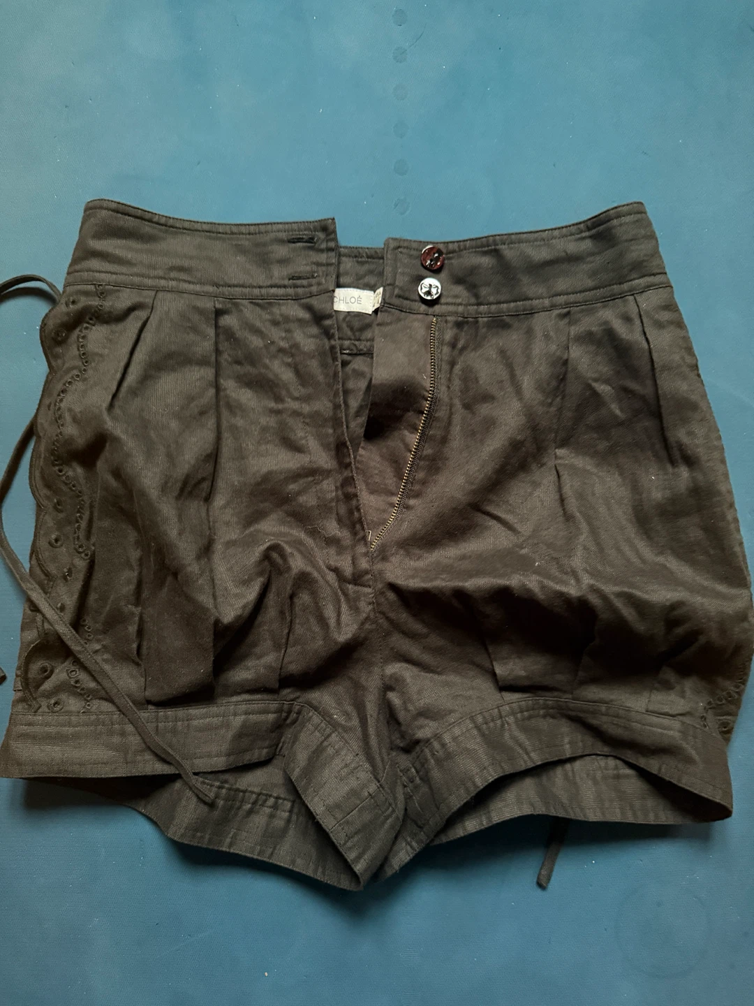 See By Chloé Black Linen Blend Shorts Size 40/4 - photo 2