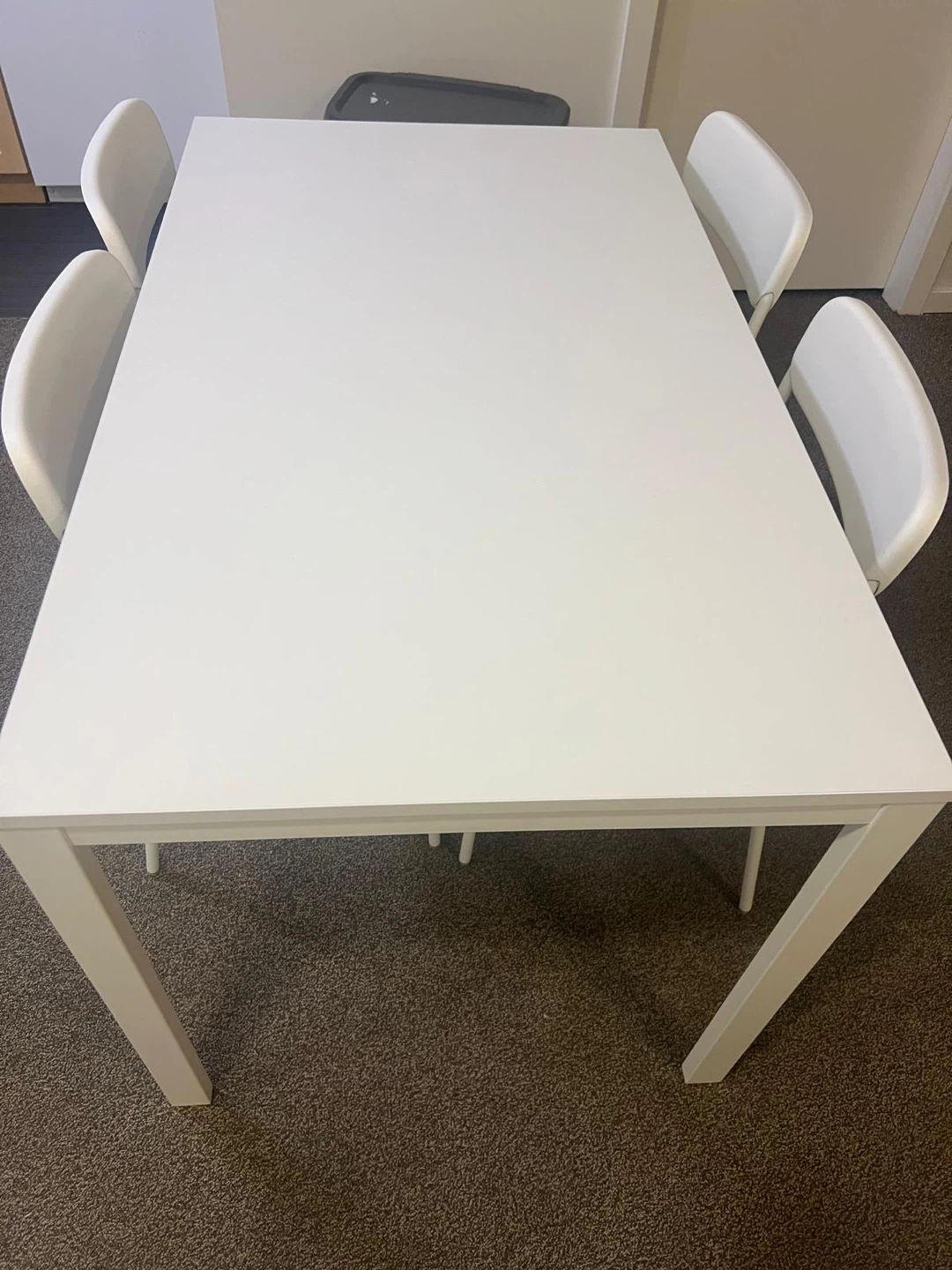 White Dining Table with 4 Chairs - photo 3