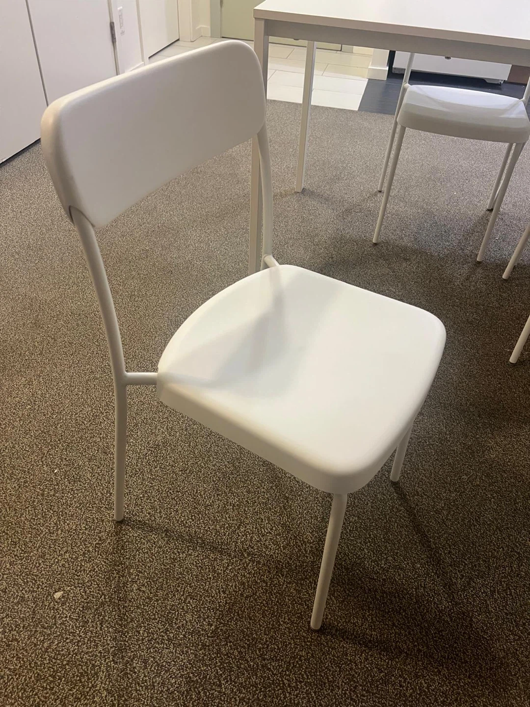 White Dining Table with 4 Chairs