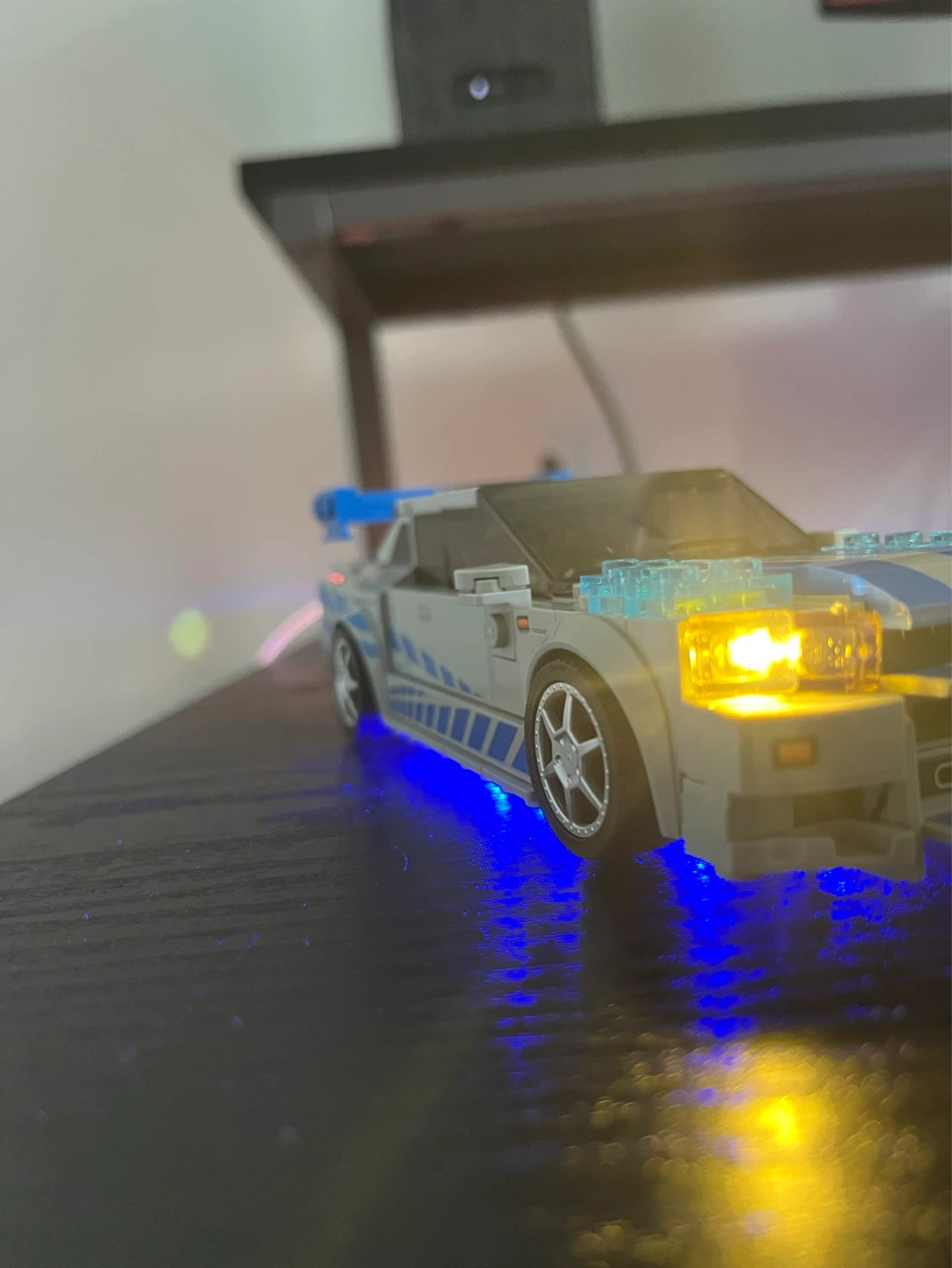 Lego Nissan r34 with light kit