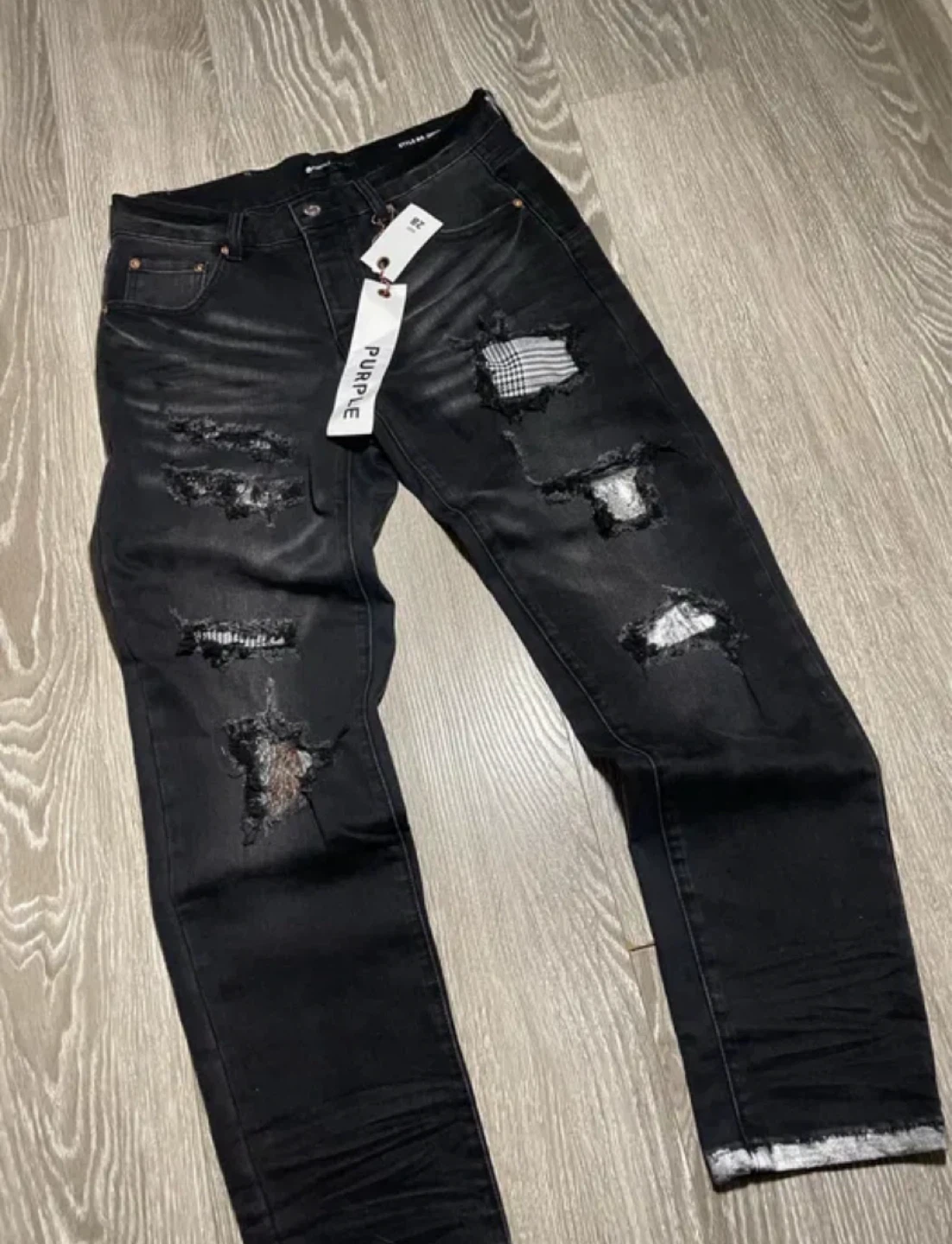 Purple Brand Black Distressed Jeans Size 32