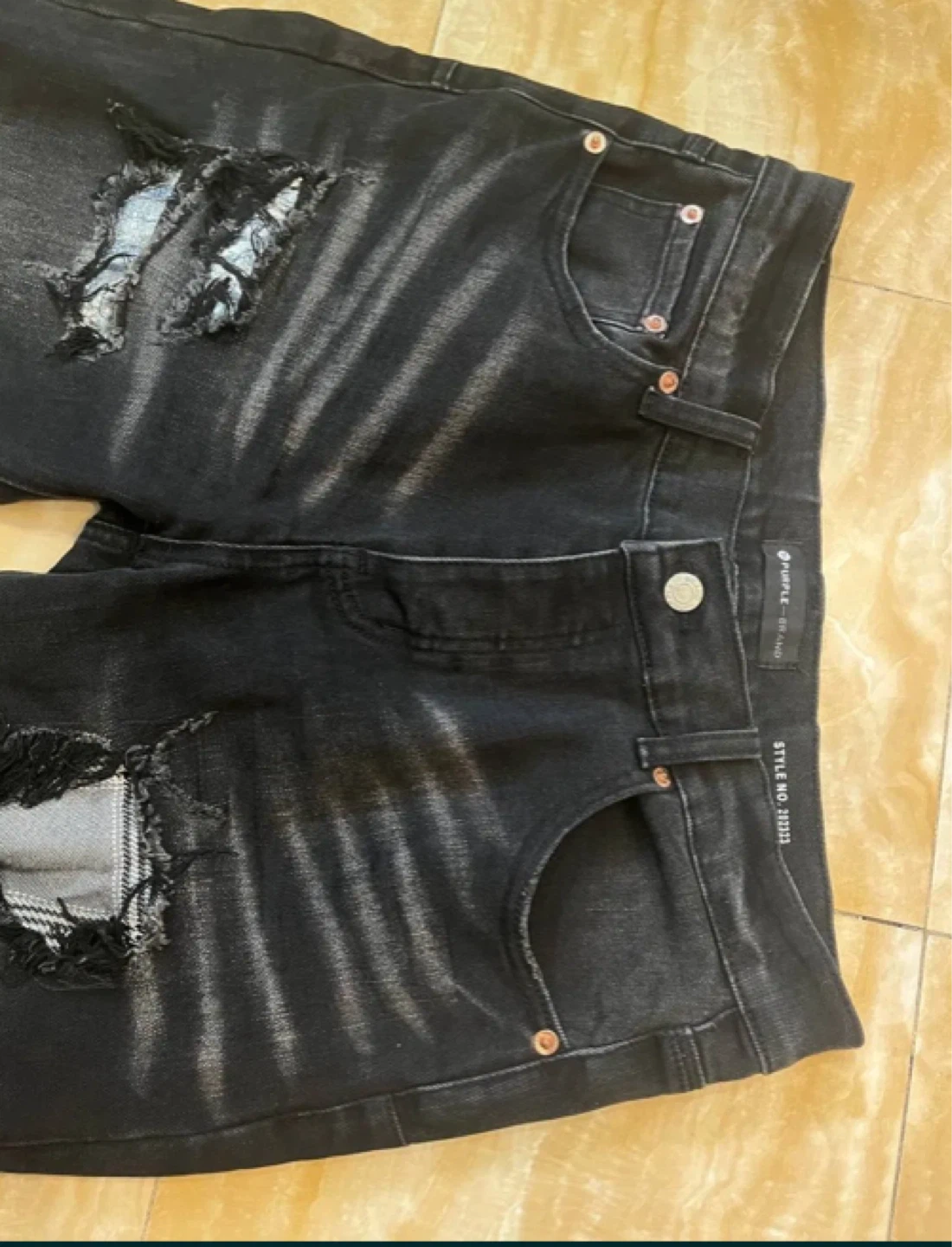 Purple Brand Black Distressed Jeans Size 32 - photo 3