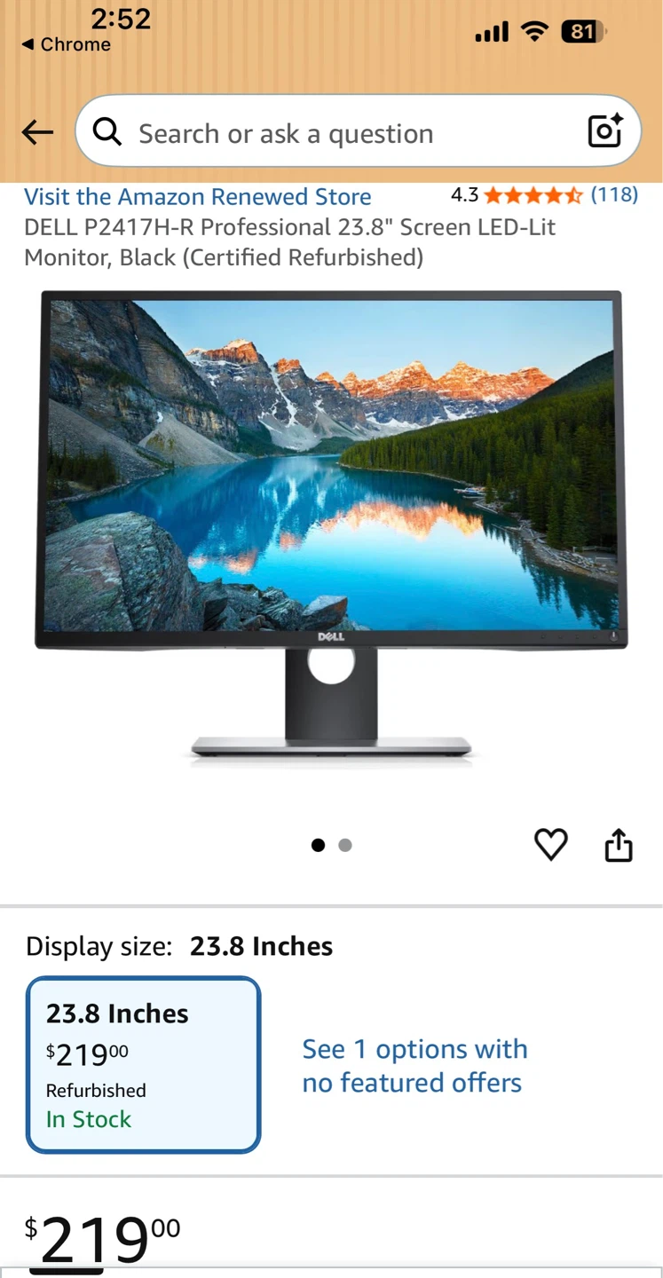 Dell P2417H 23.8" LED-Lit Monitor - Black - photo 2