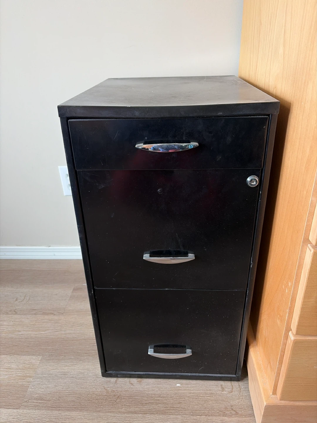 Black 3-Drawer Filing Cabinet