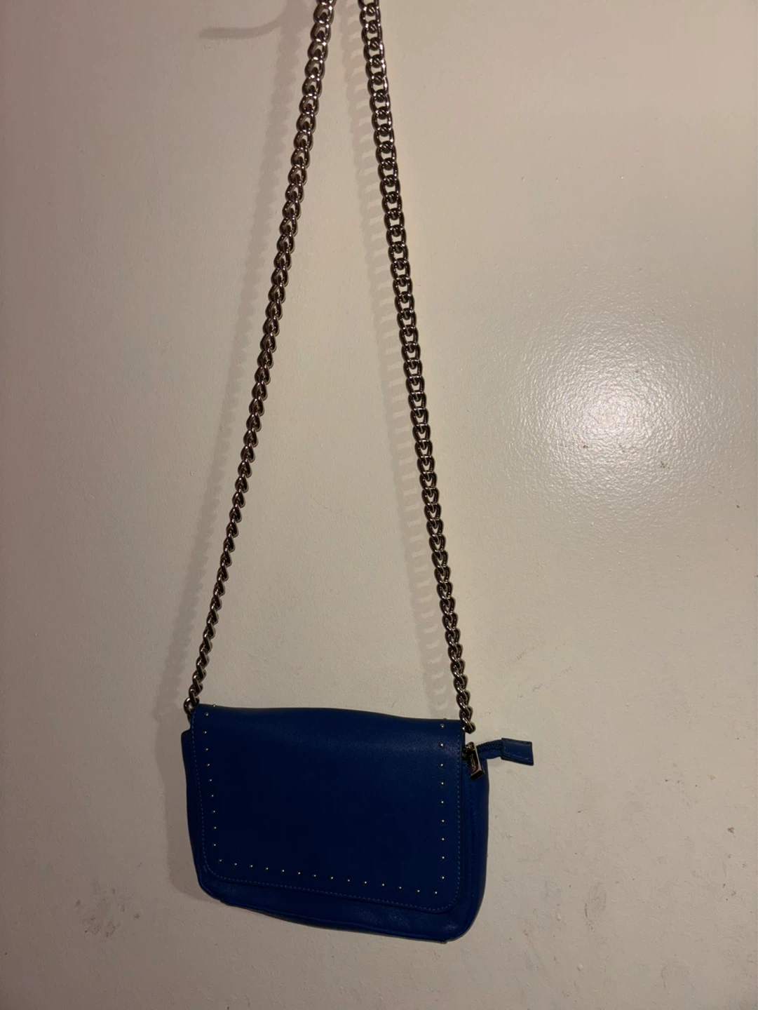 Danier Blue Genuine Leather Crossbody Bag with Studs - photo 5