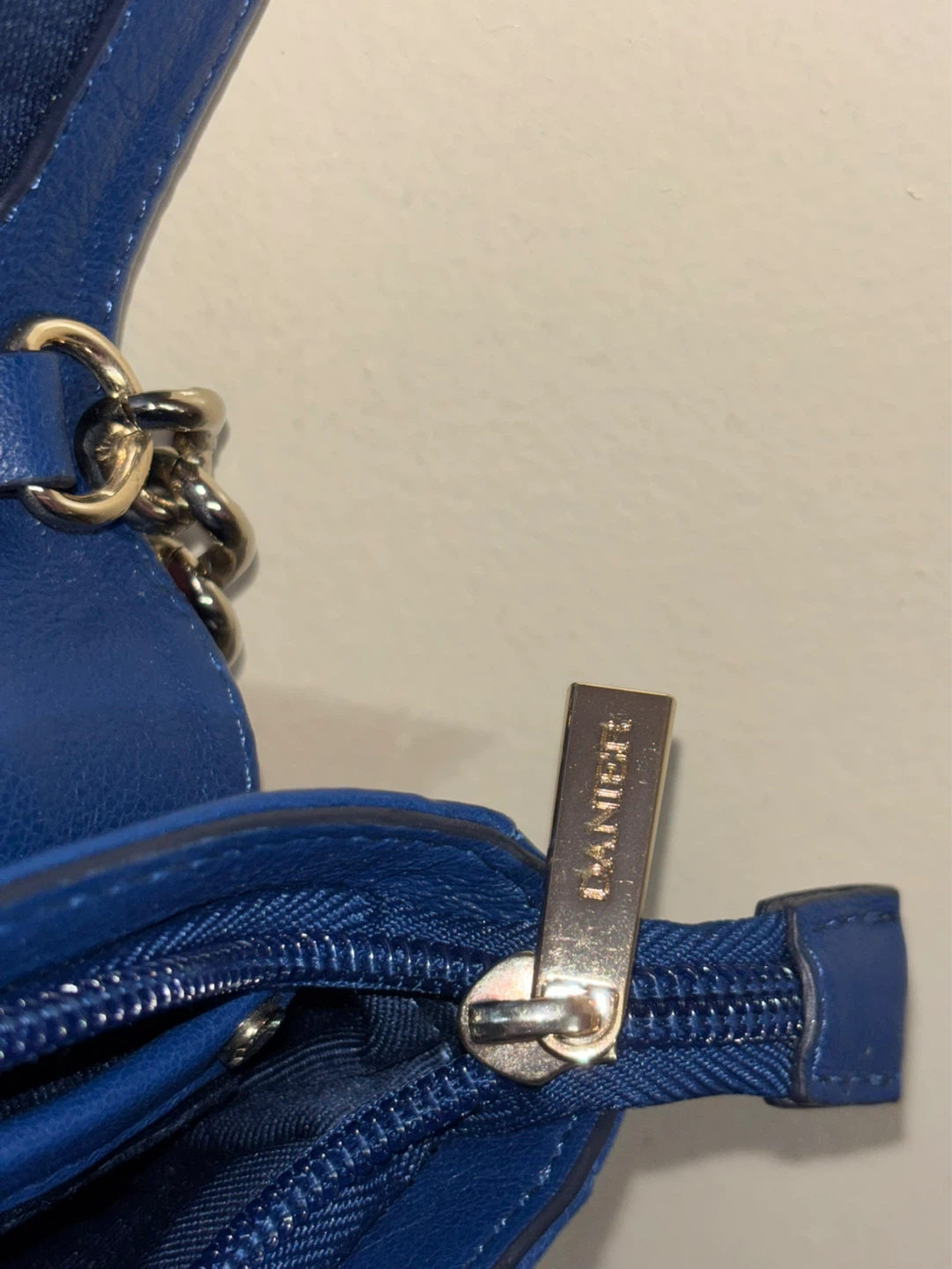 Danier Blue Genuine Leather Crossbody Bag with Studs - photo 4