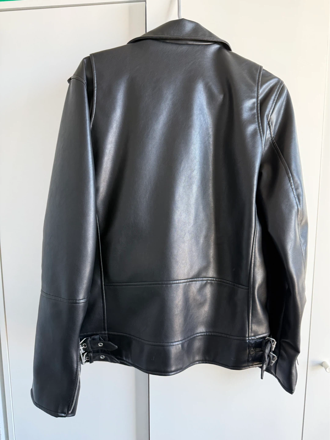 ZARA Faux Leather Moto Jacket - Size Men S - photo 3