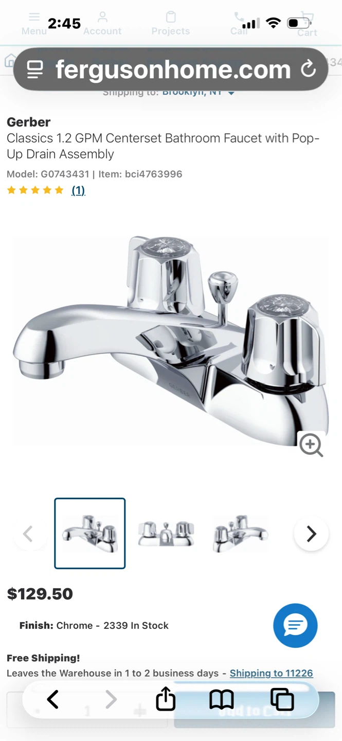 Gerber Classics 1.2 Bathroom Faucet with Pop-Up Drain - Chrome - photo 3