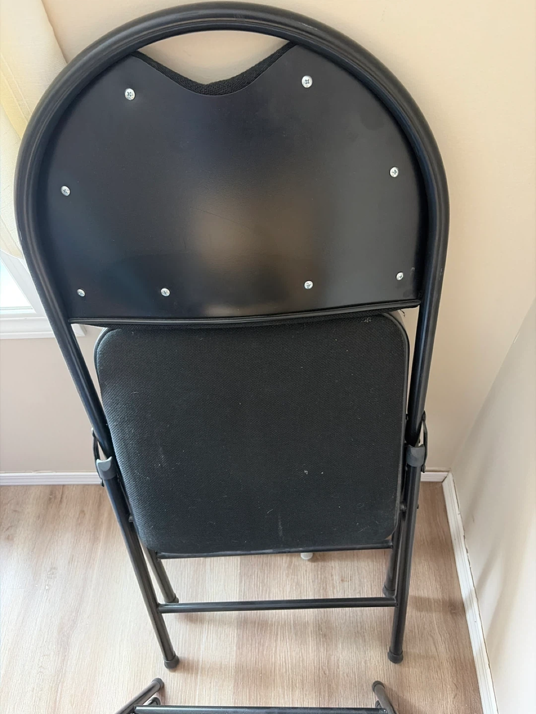 Black Folding Chair with Padded Seat