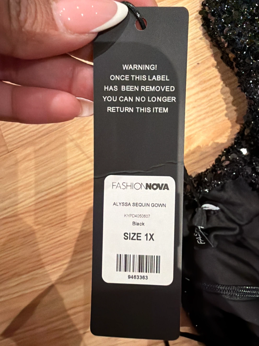 Fashion Nova Alyssa Sequin Gown Black Size 1X - photo 3