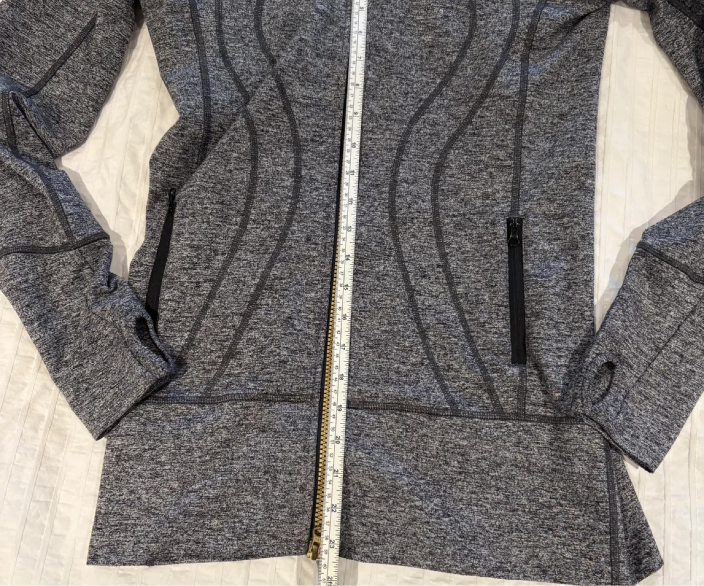 Lululemon Grey Heathered Hooded Jacket Size 6 - photo 5