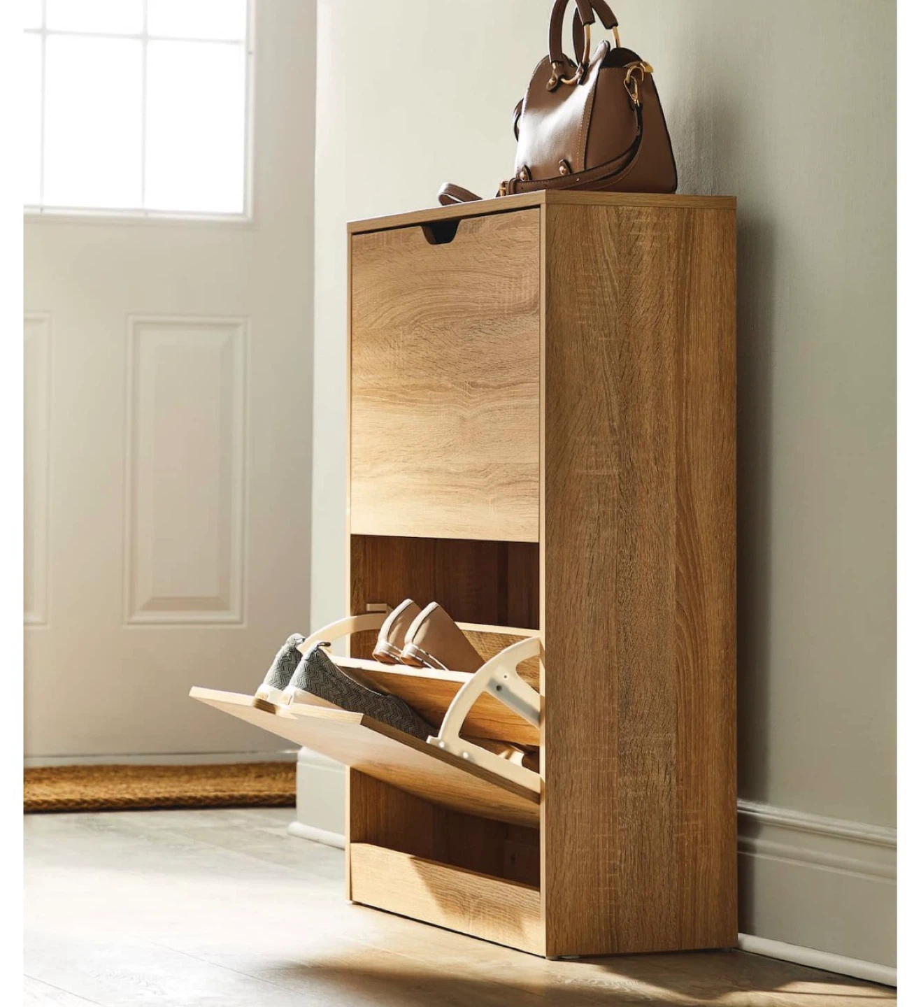 Shoe storage Cabinet organizer with flip doors