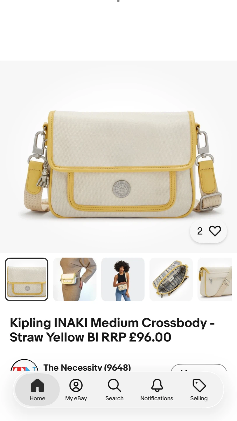 Kipling INAKI Medium Crossbody Bag - Straw Yellow - photo 5
