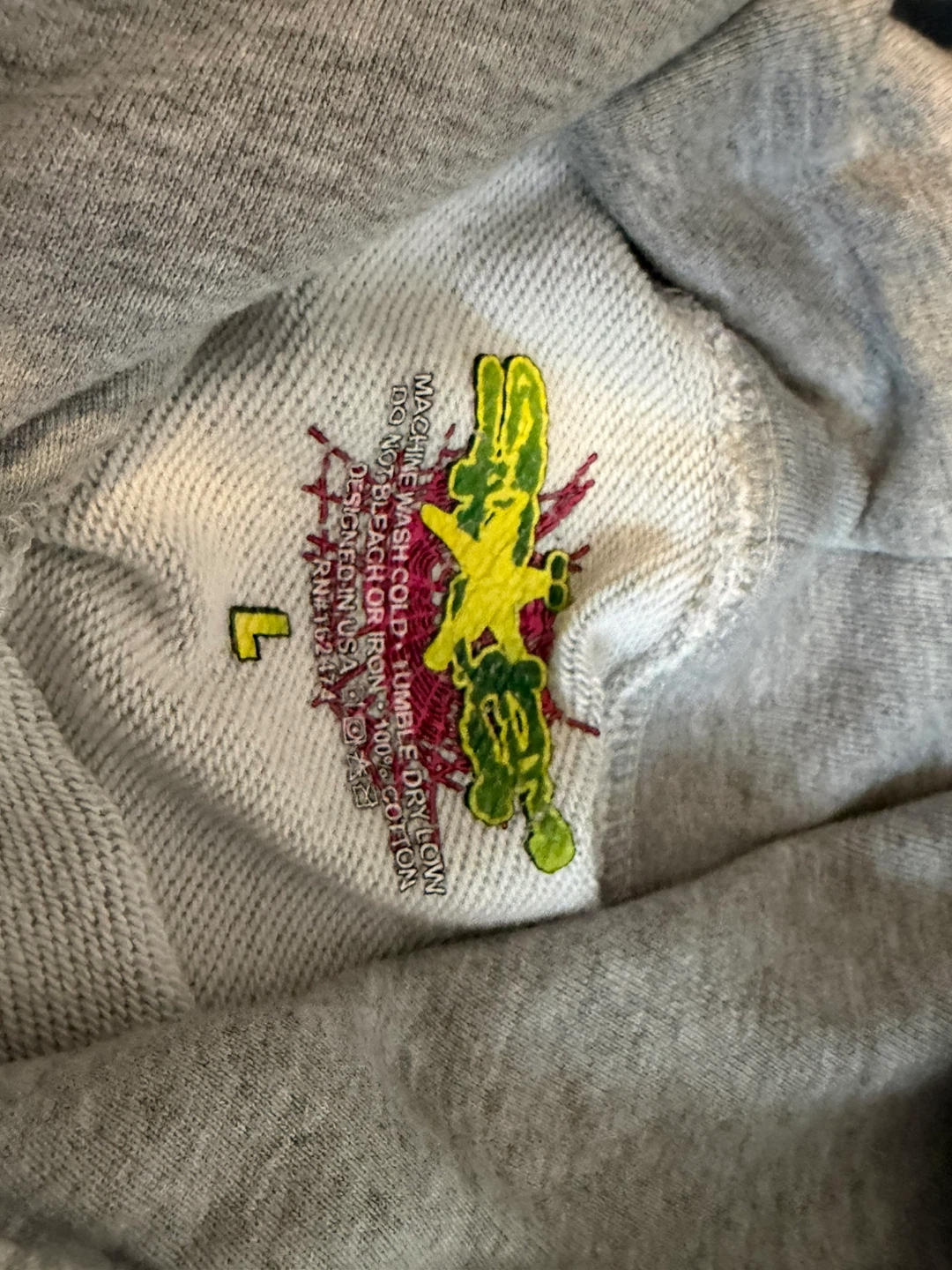 Sp5der Hoodie Grey Size L 100% Cotton - photo 5