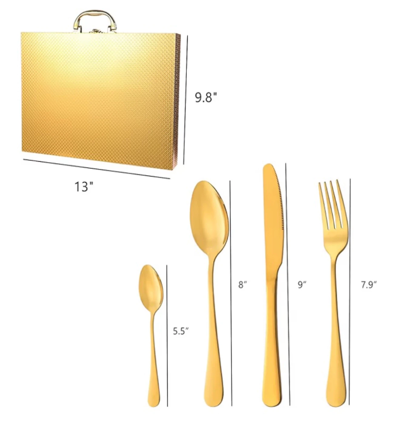 Gold Cutlery Set in Carrying Case - photo 2