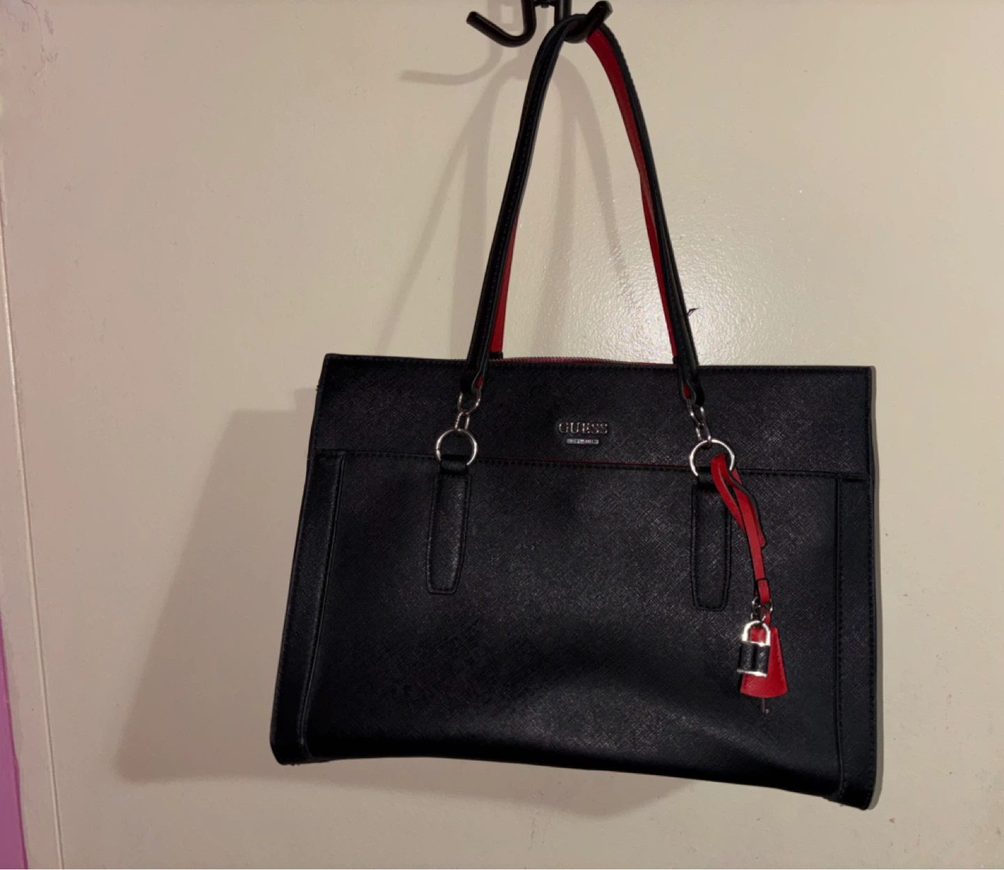 GUESS Tote Bag - Black and Red