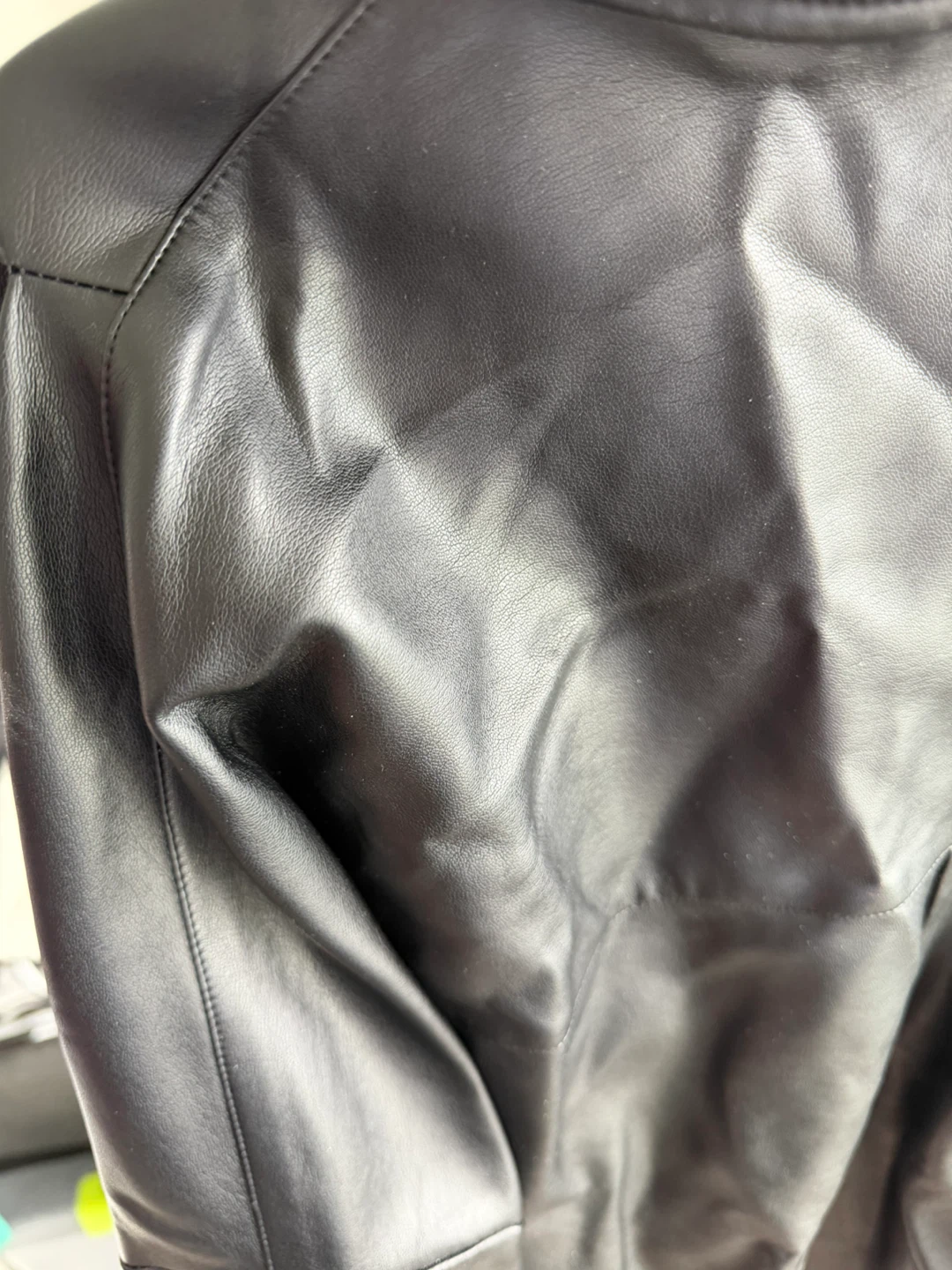 French Connection Black Faux Leather Shirt - Size L - photo 3