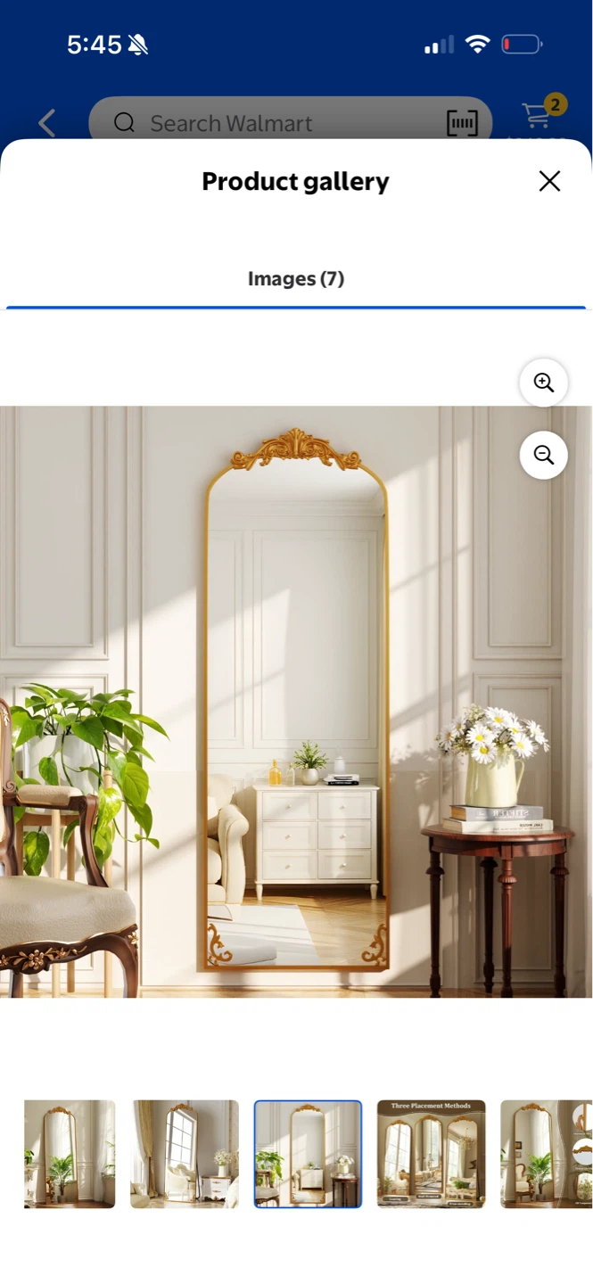 Full Length Mirror - Gold Aluminum Alloy Frame - photo 5