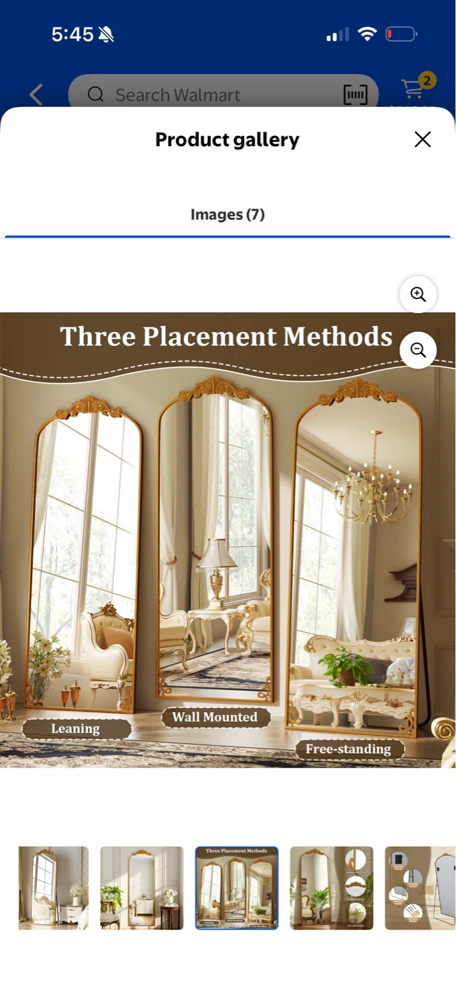 Full Length Mirror - Gold Aluminum Alloy Frame - photo 4