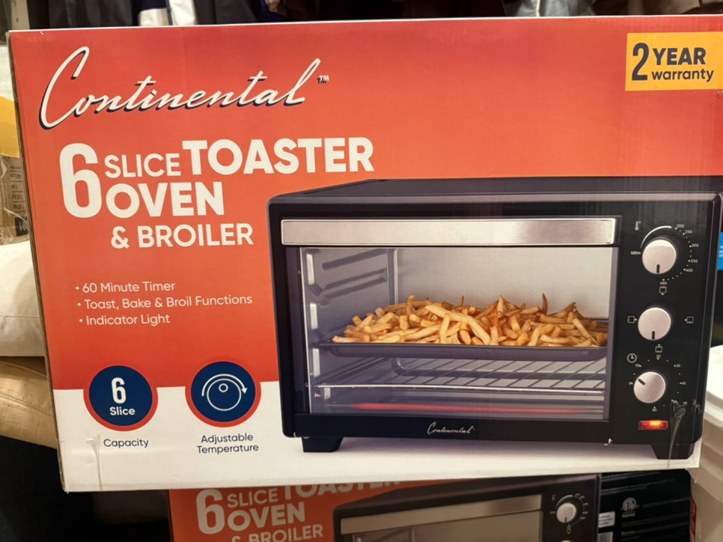 Continental 6 Slice Toaster Oven & Broiler