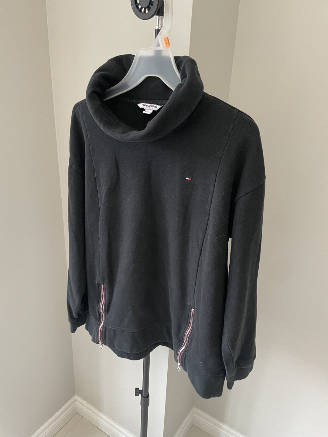 Tommy Hilfiger Sport Black Cowl Neck Sweatshirt Size L/G - photo 5