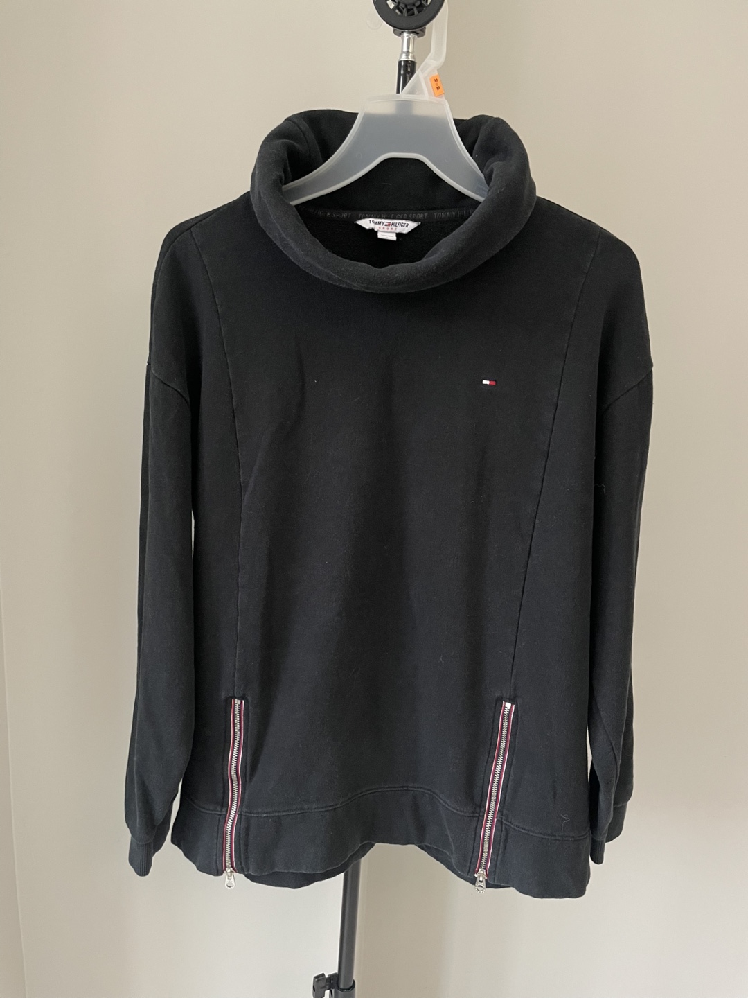 Tommy Hilfiger Sport Black Cowl Neck Sweatshirt Size L/G - photo 2