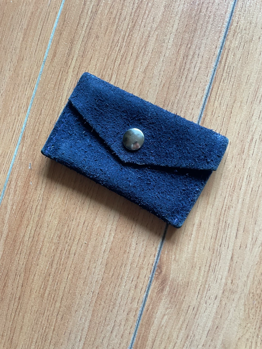 Small Blue Suede Pouch